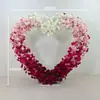 Arranjos florais artificiais para pedidos de casamento, arranjos de flores em formato de coração, decorações para salão de casamento, arranjos de flores para corredor, flores de seda para palco e ornamentos de flores artificiais