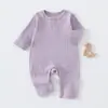 Mameluco de algodón puro para bebé, colección primavera y otoño, mameluco sin costuras de manga larga, mameluco de algodón 95% para recién nacido, pijama de capa base unisex para bebé