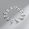Plata esterlina S925 brillante brillante etiqueta de doce constelaciones accesorios DIY accesorios cuerda pulsera colgante