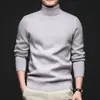 Tejidos de punto de alta gama para primavera y otoño para hombre 2025 Nuevos tejidos de punto cálidos con cuello alto casual, suaves y amigables con la piel, forrados de felpa para hombre