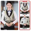 Chaleco de trabajo estilo chino para personal de restaurante, ropa de trabajo de manga larga para mujeres en restaurantes de estilo chino