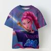 Patrón de Grupo de Chicas Cazadoras de Brujas K-Pop Patrón 3 Impresión 3D Transfronterizo Chicas Casual Cuello Redondo Manga Corta Camiseta Venta Directa de Fábrica Suministro