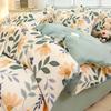 Planta Caxemira Estilo Pastoral Cama Floral Pequena Conjunto de Quatro Peças Lixamento Lençol Engrossado Lençol Capa Colcha Dormitório Estudantil Conjunto de Três Peças