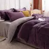 Conjunto de quatro peças de leite veludo espesso de inverno, conjunto de três peças de flanela, lençol e capa de edredom, antiestático para dormir nu, impressão e tingimento reativos