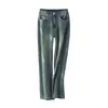 Jeans Cropped Reto Azul Claro Novo de Outono com Stretch em Quatro Direções para Mulheres, Calças Cigarette Slimming de Cintura Alta, Calças Casuais Versáteis