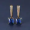 Desejo Transfronteiriço Mais Vendido Ouro Champagne Quadrado Geométrico Vermelho Garnet Brinco de Orelha Nicho Simples Luxo Leve Brincos Elegantes