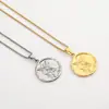 Colgante de Acero Inoxidable San Miguel Arcángel Collar Guardián Chapado en Oro de 18K Unisex Versátil Collar Cruzado Venta al por Mayor Transfronteriza