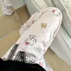 Gatinho gatinha rabisco fofo desenho animado casual calça pantalona feminina estampa nova solta preguiçosa legal legal calça comprida