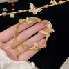 Pulseira Popular Xiaohongshu Design Borboleta Dourado Areia Rosa Roxo Ruyi Fudie Estilo Chinês Joias da Moda