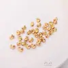 Cuentas Separadoras al por Mayor, Fuerte Retención del Color, Chapadas en Oro de 14K, Cuentas Irregulares de Tres Caras Retorcidas, Cuentas Sueltas para Pulseras y Collares DIY, Accesorios para Ensartar Joyería