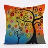 Funda de almohada de lino retro estilo pastoral abstracto cojín decorativo para sofá del hogar respaldo funda de almohada de venta caliente transfronteriza