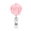 Abs Flor de Color Resina Flor de Rosa Artificial Hebilla de Fácil Extracción Retráctil Carrete para Insignia de Fácil Extracción Hebilla de Fácil Extracción
