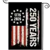 Tecido de Fundo de Banner de Aniversário Americano Transfronteiriço de 250º Aniversário Bandeira de Jardim 1776-2026 Bandeira Decorativa do Dia da Independência