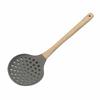 Cuchara de silicona de cabeza redonda, pala de silicona, utensilios de cocina de 9 piezas con mango de madera transparente, juego de utensilios de cocina