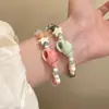 Pulseira de Concha Estrela Estilo Doce Estilo Feriado Venda Quente Transfronteiriça para Mulheres Pulseira de Contas Cor Dopamina para Mulheres