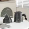 Taza de Té con Separación de Té y Agua, Taza Cerámica de Gran Capacidad para Hombres y Mujeres, Taza con Filtro para Oficina, Regalo de Negocios