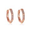 Aretes geométricos simples estilo Hong Kong, aretes poligonales estilo frío con incrustaciones de diamantes, aretes de moda de personalidad elegante para celebridades de Internet