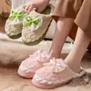 Pantuflas de Algodón para Mujer Otoño Invierno Hogar Interior Antideslizantes Cálidas 2026 Nuevas Lindas Pantuflas de Algodón con Lazo de Felpa sin Espalda para Mujer