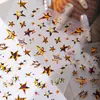 Cyansea Hot Stamping Estrela Iridescente Adesivos de Unha Nova Estrela Simples Oca de Cinco Pontas Decoração de Unha Atacado
