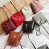 Nova Bolsa Pequena Verão Casual Pingente de Veado Bolsa Transversal de Ombro Único Bolsa Balde Pu Cor Pura Bolsa Simples de Moedas Bolsa Feminina