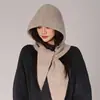 Gorro Balaclava, Gorro de Lana, Bufanda, Gorro de Punto Integrado, Gorro Balaclava de Invierno con Protección para Orejas para Mujer