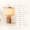 Lámpara de mesa estilo wabi-sabi con pantalla de escamas de concha natural lámpara de escritorio estilo vintage B&B dormitorio muebles suaves lámpara de escritorio conexión de paisaje de hierro otro