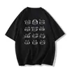 Camiseta estampada de manga corta color gris claro de seda de leche para mujer, nuevo estilo de verano, holgada y favorecedora, top de nicho para estudiante