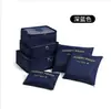 Bolsa de Viagem Estilo Coreano Pequena com 6 Peças Organizador de Roupas Bolsa para Lingerie e Cosméticos Conjunto de Armazenamento para Carrinho