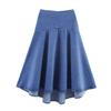 Comercio Exterior Transfronterizo Ropa para Mujer Estilo Europeo y Americano Camisa de Mezclilla con Decoración de Moño Top Falda Midi de Mezclilla Falda Larga Traje