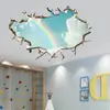 Comercio exterior transfronterizo pegatinas de pared tridimensionales que atraviesan la pared nubes luna paisaje pegatinas de pared decorativas para sala de estar fondo de pared removibles