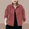 Jaqueta Popular Feminina 2026 Outono e Inverno Nova Casual Cor Sólida Caimento Solto Emagrecedora Versátil Roupa Exterior Fina Estilo Tendência