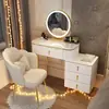 Tocador Habitación Moderna Simple Apartamento Pequeño Escandinavo Accesible Lujo Popular Estilo Ins Mesa de Maquillaje Gabinete de Almacenamiento Integrado