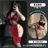 Gato Noturno Sexy Cheongsam com Fenda Alta Lingerie Puro Desejo Sem Tirar Vestido de Noite Feminino Qqny Renda Vermelha Tentação Uniforme
