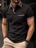 Polo de Verano Transpirable para Hombre con Manga Corta, Estampado 3D, Botones, Cuello de Solapa, Estilo Deportivo Casual, Transfronterizo Europeo y Americano