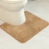 Alfombra de Piso Absorbente para Baño de Color Sólido Antideslizante en Forma de U para Inodoro Alfombra para Pies para Inodoro de Baño Alfombra para Puerta de Baño Alfombra Personalización