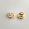 Pendientes Cuadrados de Plata de Aguja Japoneses y Coreanos de Lujo Ligero y Gama Alta para Mujer, Versátiles y Apilables, Pendientes de Doble Capa, Pendientes de Nicho con Diseño