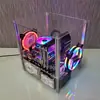 Gabinete de Computador Aberto Transparente de Acrílico DIY Simples para Desktop Suporte de Placa-mã Matx/Itx