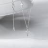 Collar Nalan de plata s925 para mujer, estilo coreano, con temperamento, con cruz de diamantes, cadena de clavícula sencilla a la moda D5628