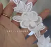 Vestido de noiva feito à mão faça você mesmo renda de flores organza contas de renda chapéu de flores tridimensionais acessórios de flores de mão