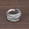 Anillo Abierto de Plata de Ley 925 con Turquesa Azul Puente Alto al por Mayor para Hombres, Anillo Único Estilo Indio para Hombres, Anillo Abierto