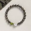 Pulsera de Sándalo Verde Mu Shang Hua para Mujer, Fresca y Elegante, Nueva Pulsera de Sándalo Estilo Chino, Pulsera de Juego Cultural de Madera Estilo Chino Retro