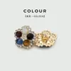 Botões de metal de cristal de alta qualidade, botões florais de strass coloridos, botões decorativos para casacos e tops de pele, botões de flor de ameixa para casacos