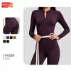 Macacão de Yoga com Zíper Transfronteiriço para Uso Externo, Forrado com Fleece, para Esportes de Alta Intensidade, Ajustado ao Corpo, Quente