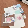 Grampo de Cabelo Colorido com Texto Gato Kt Presilha Lateral Ins Desenho Animado Fofo Coração de Menina Versátil Presilha Lateral para Franja