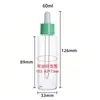Botella de emulsión de esencia de suministro puntual, botella de aceite esencial de plástico PET blanco, botella cuentagotas de 30/40/60 ml