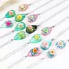Novo Colar Flor Estrela Pequena em Forma de Gota d'Água Aide Flor Seca Resina Renda Colorida Criativa Pingente Flor Real Joia Flor Real