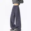 Pantalones Rectos de Pierna Ancha Rayados Negros Relajados Estilo Retro Americano para Hombres y Mujeres, Marca de Tendencia Primavera y Verano Sueltos de Caída Casual Largos