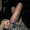 Meias de primavera e verão femininas finas com letra anti-gancho seda corte livre preto ins meia-calça sexy para usar por baixo atacado