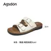 Chinelos Augu Shiden Prata para Mulheres 2026 Novo Verão Estilo Francês Slip-On Sandálias de Praia com Solado Macio