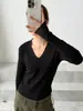 Camiseta de Manga Larga con Cuello en V Estilo Otoño 2026 para Mujer, Top Versátil Adelgazante como Capa Base, Nuevo Top Casual con Temperamento